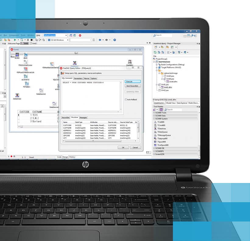 Delphi/400 geliştirme ortamı — IBM i (AS/400) DB2 sorgu editörü